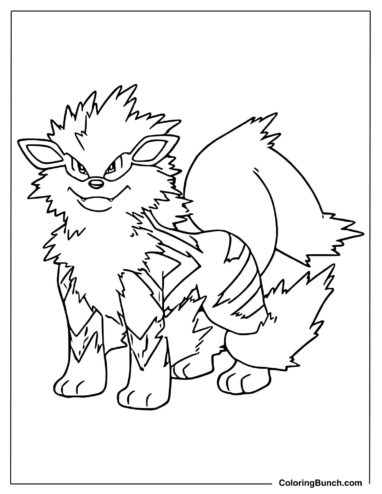 Arcanine Coloring Template