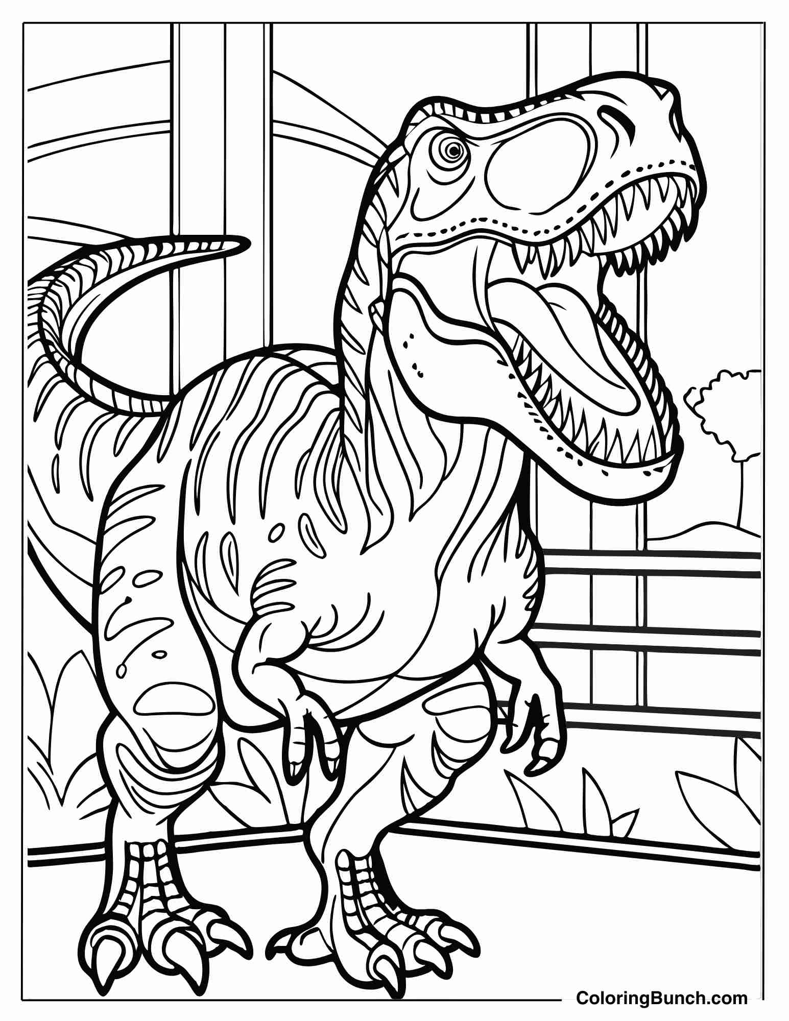 T Rex - Coloring Pages (Free PDF Printables)