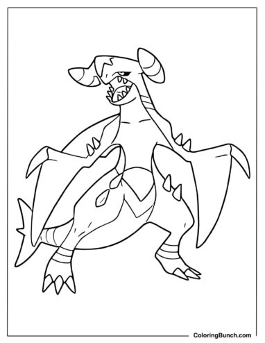 Garchomp Coloring Page