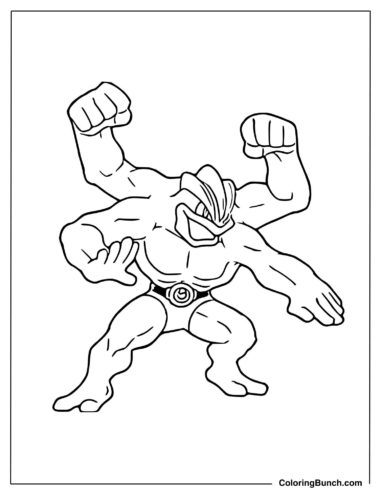 Machamp Pokemon Coloring Sheet