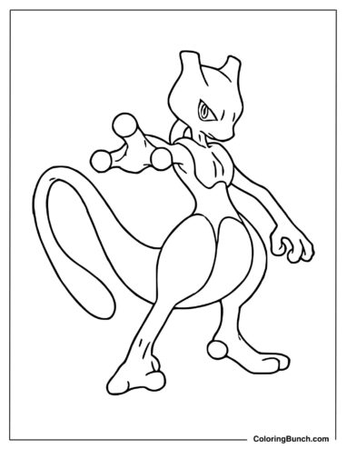 Mewtwo Coloring Page