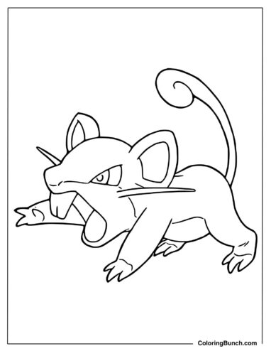 Rattata Pokemon for Coloring