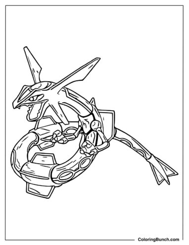 Rayquaza Coloring Sheet for Beginners