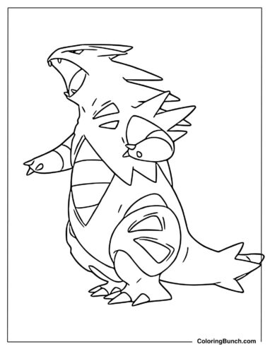 Tyranitar Pokemon Picture to Color